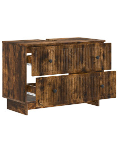 Armadio per Lavabo da Bagno EDE Rovere Fumo 82 x 41 x 59 cm 2