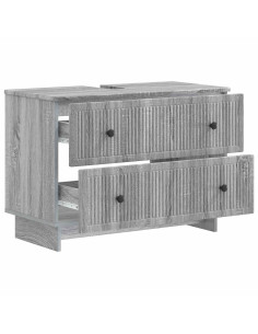 Armadio per Lavabo da Bagno EDE Sonoma grigio 82 x 41 x 59 cm 2