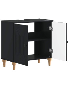 Armadio per Lavabo da Bagno ALKMAAR Nero 59,5 x 31,5 x 59 cm 2