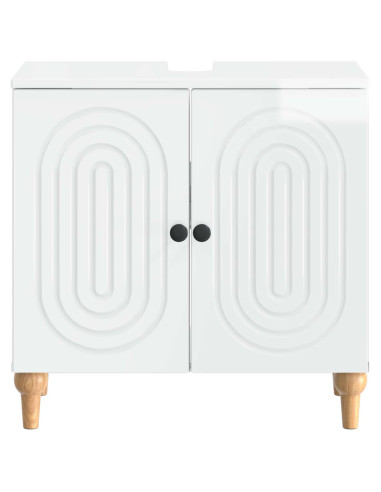 Armadio per Lavabo da Bagno ALKMAAR Bianco Lucido