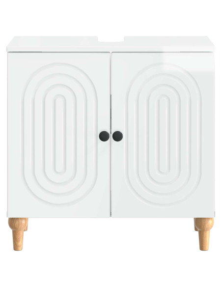 Armadio per Lavabo da Bagno ALKMAAR Bianco Lucido