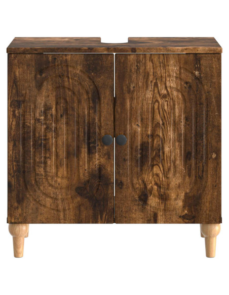 Armadio per Lavabo da Bagno ALKMAAR Rovere Fumo