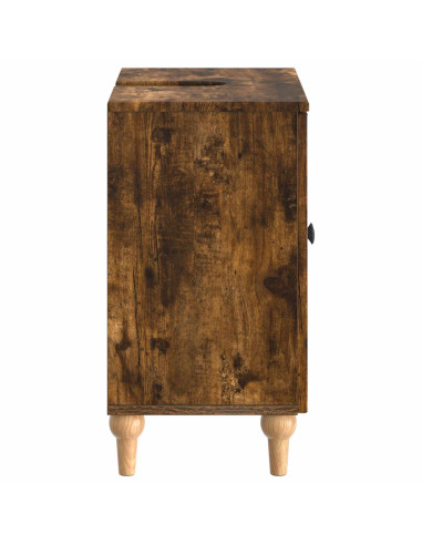 Armadio per Lavabo da Bagno ALKMAAR Rovere Fumo