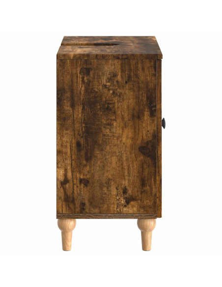 Armadio per Lavabo da Bagno ALKMAAR Rovere Fumo
