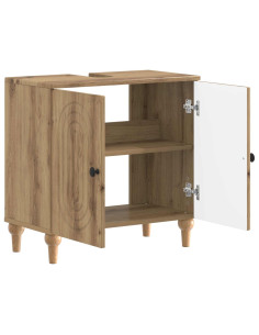 Armadio per Lavabo da Bagno ALKMAAR Rovere Artigianale 2