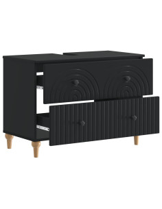 Armadio per Lavabo da Bagno ALKMAAR Nero 82 x 41 x 59 cm 2