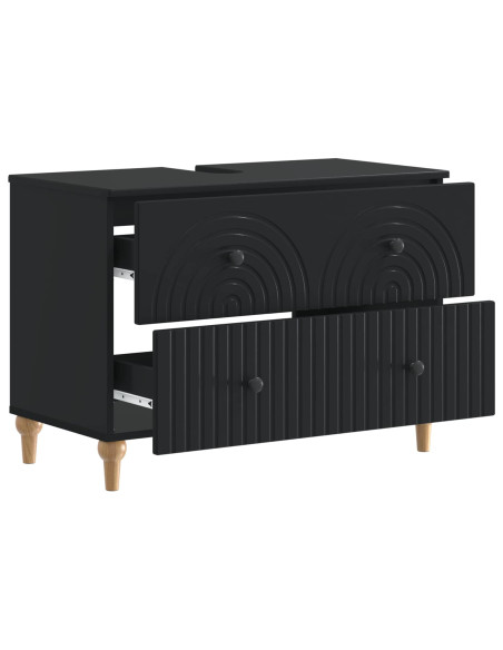 Armadio per Lavabo da Bagno ALKMAAR Nero 82 x 41 x 59 cm