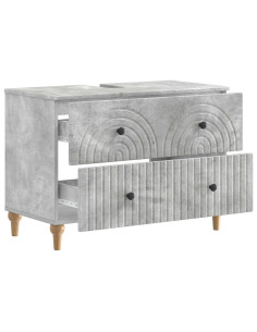 Armadio per Lavabo da Bagno ALKMAAR Grigio Cemento 2