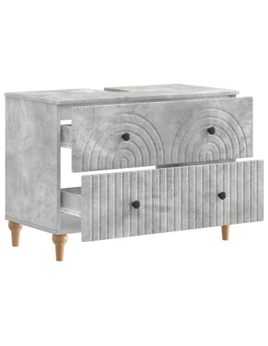 Armadio per Lavabo da Bagno ALKMAAR Grigio Cemento
