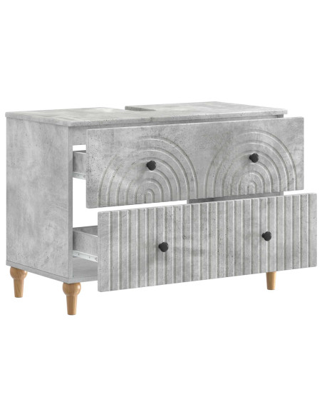 Armadio per Lavabo da Bagno ALKMAAR Grigio Cemento