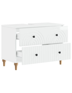 Armadio per Lavabo da Bagno ALKMAAR Bianco Lucido 2