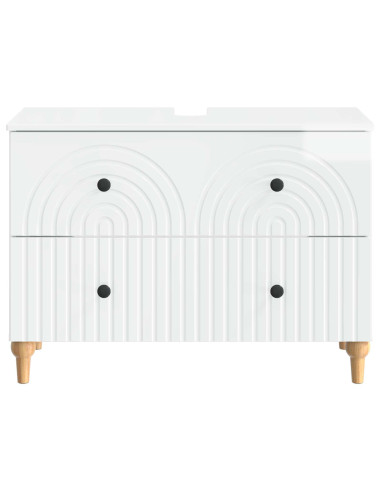 Armadio per Lavabo da Bagno ALKMAAR Bianco Lucido