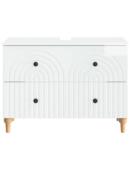 Armadio per Lavabo da Bagno ALKMAAR Bianco Lucido