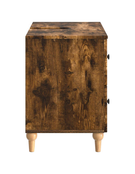 Armadio per Lavabo da Bagno ALKMAAR Rovere Fumo 82 x 41 x 59 cm