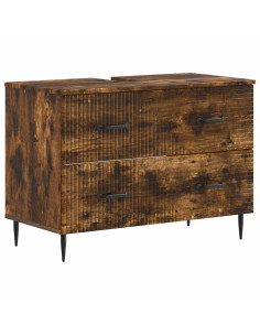 Set di Armadi da Bagno da 2 Pezzi HAARLEM Rovere Fumo 2