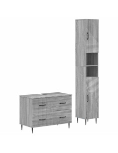 Set di Armadi da Bagno da 2 Pezzi HAARLEM Sonoma grigio