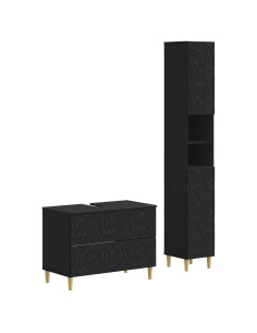 Set di Armadi da Bagno da 2 Pezzi DELFT Nero
