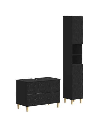 Set di Armadi da Bagno da 2 Pezzi DELFT Nero