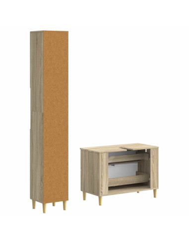 Set di Armadi da Bagno da 2 Pezzi DELFT Rovere Sonoma