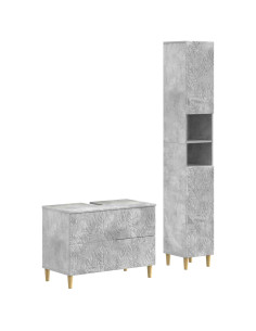 Set di Armadi da Bagno da 2 Pezzi DELFT Grigio Cemento
