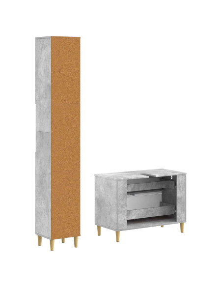 Set di Armadi da Bagno da 2 Pezzi DELFT Grigio Cemento
