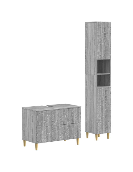 Set di Armadi da Bagno da 2 Pezzi DELFT Sonoma grigio