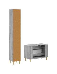 Set di Armadi da Bagno da 2 Pezzi DELFT Sonoma grigio 2