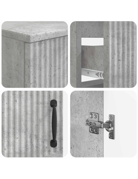 Set di Armadi da Bagno da 2 Pezzi HOORN Grigio Cemento
