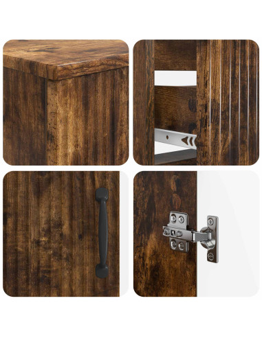Set di Armadi da Bagno da 2 Pezzi HOORN Rovere Fumo