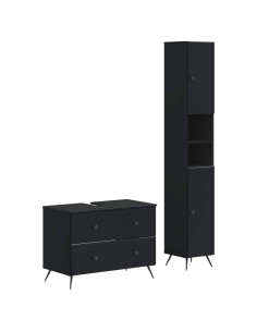 Set di Armadi da Bagno da 2 Pezzi BREDA Nero