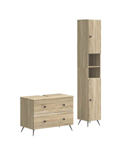 Set di Armadi da Bagno da 2 Pezzi BREDA Rovere Sonoma