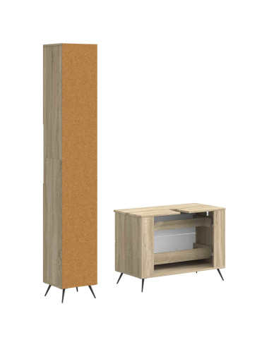 Set di Armadi da Bagno da 2 Pezzi BREDA Rovere Sonoma