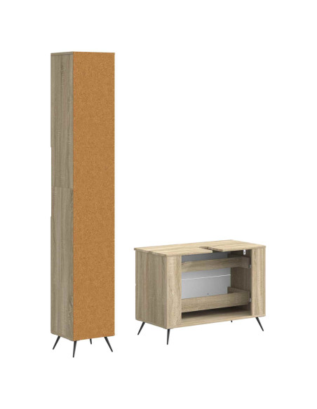Set di Armadi da Bagno da 2 Pezzi BREDA Rovere Sonoma