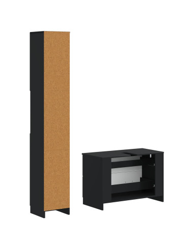 Set di Armadi da Bagno da 2 Pezzi UTRECHT Nero