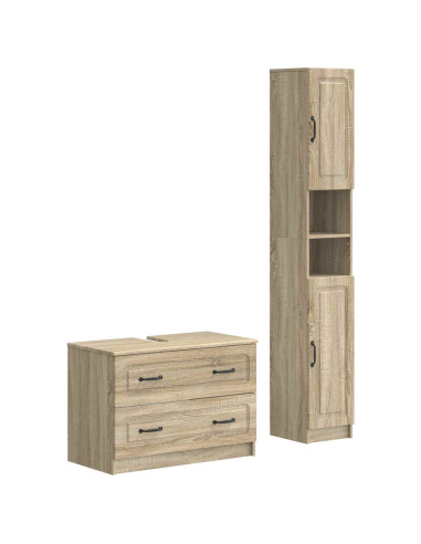 Set di Armadi da Bagno da 2 Pezzi UTRECHT Rovere Sonoma