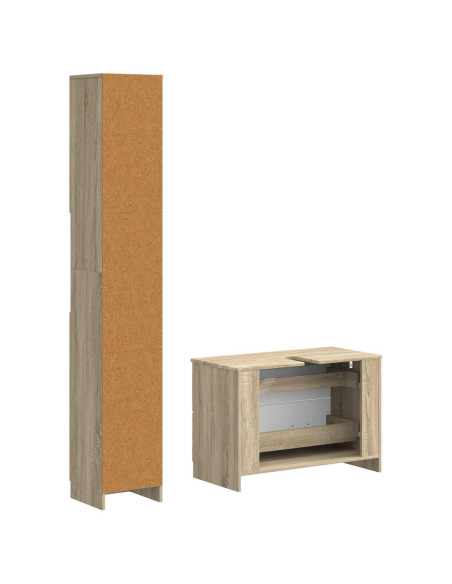 Set di Armadi da Bagno da 2 Pezzi UTRECHT Rovere Sonoma