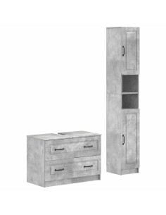 Set di Armadi da Bagno da 2 Pezzi UTRECHT Grigio Cemento