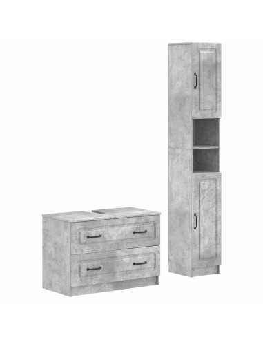 Set di Armadi da Bagno da 2 Pezzi UTRECHT Grigio Cemento