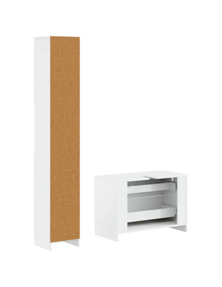 Set di Armadi da Bagno da 2 Pezzi UTRECHT Bianco Lucido