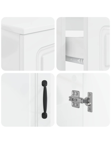 Set di Armadi da Bagno da 2 Pezzi UTRECHT Bianco Lucido