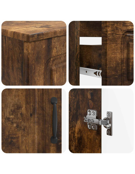 Set di Armadi da Bagno da 2 Pezzi UTRECHT Rovere Fumo