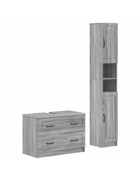 Set di Armadi da Bagno da 2 Pezzi UTRECHT Sonoma grigio