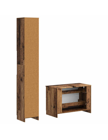 Set di Armadi da Bagno da 2 Pezzi UTRECHT Legno antico