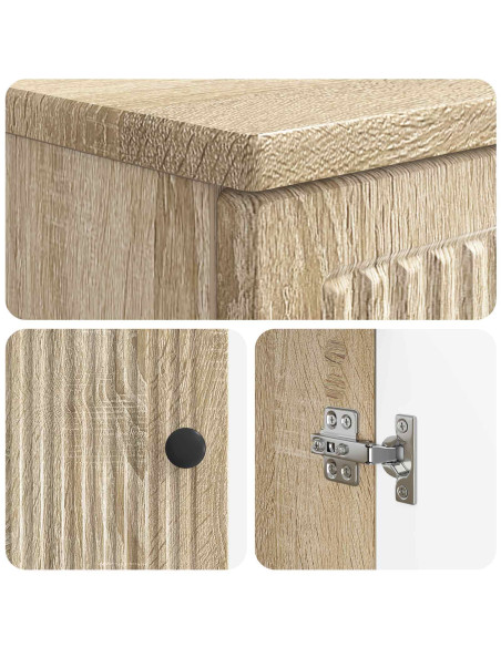 Set di Armadi da Bagno da 2 Pezzi EDE Rovere Sonoma