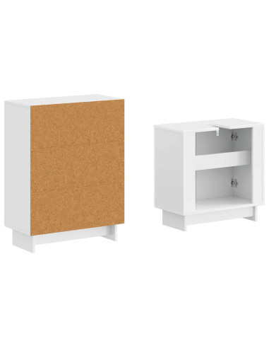 Set di Armadi da Bagno da 2 Pezzi EDE Bianco Lucido