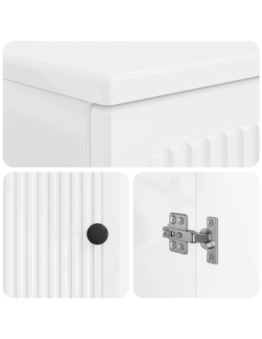 Set di Armadi da Bagno da 2 Pezzi EDE Bianco Lucido