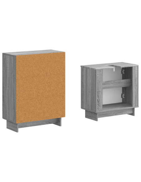 Set di Armadi da Bagno da 2 Pezzi EDE Sonoma grigio