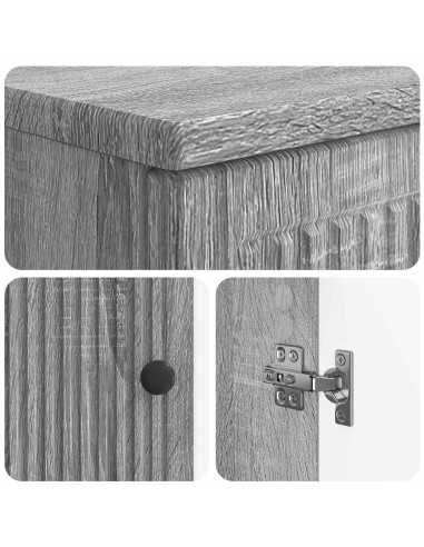Set di Armadi da Bagno da 2 Pezzi EDE Sonoma grigio