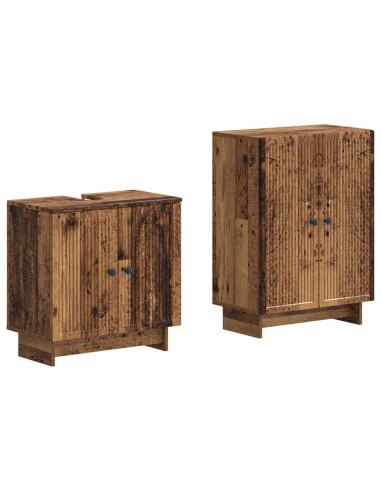 Set di Armadi da Bagno da 2 Pezzi EDE Legno antico