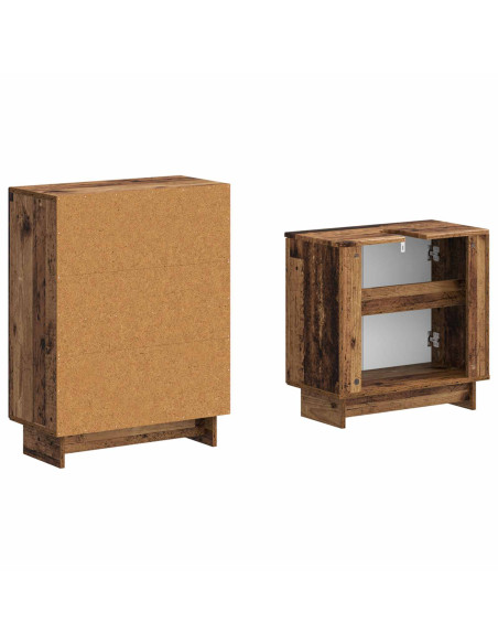 Set di Armadi da Bagno da 2 Pezzi EDE Legno antico
